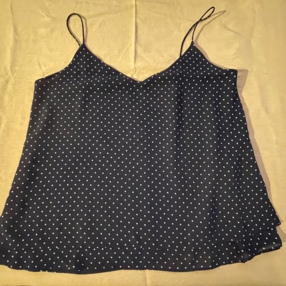 Navy Blue Double Layer Polka Dot Camisole - size 12 - Picture 1 of 8